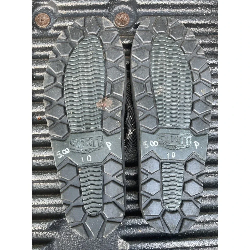 Scott Hawaii Mens Makaha Flip Flops Black Gray Fish Size 10